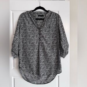 Black and White Animal Print Top
